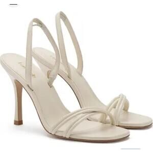 Larroude Annie Slingback Stiletto Sandal White Size 6.5